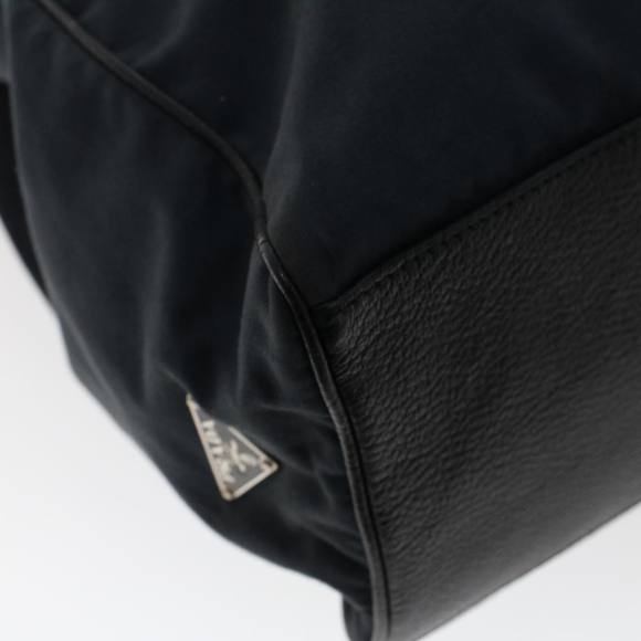 PRADA Tote Bag Canvas Leather Black Auth bs6724 - Picture 9 of 16